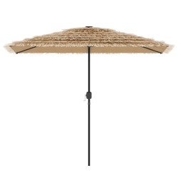 Parasol de jardin avec LED et mât en acier marron 300x200x250cm 562375562375