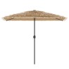 Parasol de jardin avec LED et mât en acier marron 300x200x250cm 562375562375