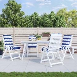 Coussins de chaise à dossier bas lot de 4 rayures bleu/blanc 562376562376