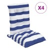 Coussins de chaise à dossier bas lot de 4 rayures bleu/blanc 562376562376