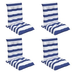 Coussins de chaise à dossier bas lot de 4 rayures bleu/blanc 562376562376