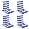 Coussins de chaise à dossier bas lot de 4 rayures bleu/blanc 562376562376