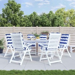 Coussins de chaise à dossier bas lot de 6 rayures bleu/blanc 562450562450