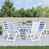 Coussins de chaise à dossier bas lot de 6 rayures bleu/blanc 562450562450