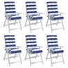 Coussins de chaise à dossier bas lot de 6 rayures bleu/blanc 562450562450