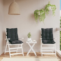 Coussins de chaise à dossier bas lot de 2 motif à carreaux noir 562451562451