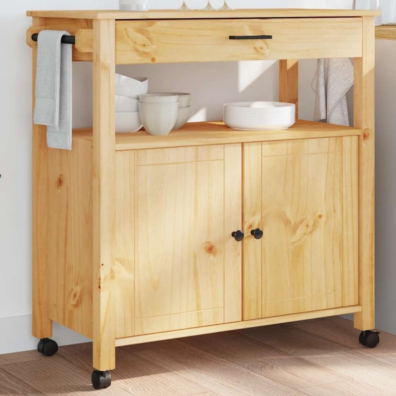 Chariot de cuisine MONZA 84x40x88,5 cm bois massif de pin 562453562453