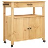 Chariot de cuisine MONZA 84x40x88,5 cm bois massif de pin 562453562453