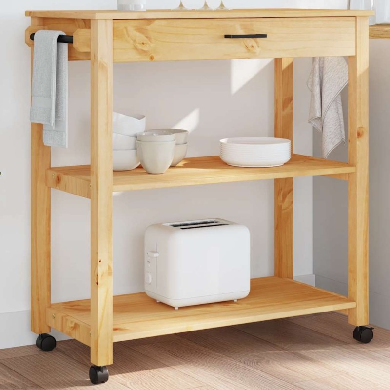 Chariot de cuisine MONZA 84x40x88,5 cm bois massif de pin 562464562464