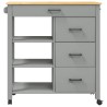 Chariot de cuisine MONZA 84x40x88,5 cm bois massif de pin 562466562466
