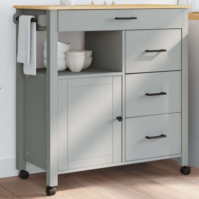 Chariot de cuisine MONZA 84x40x88,5 cm bois massif de pin 562467562467