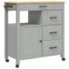 Chariot de cuisine MONZA 84x40x88,5 cm bois massif de pin 562467562467