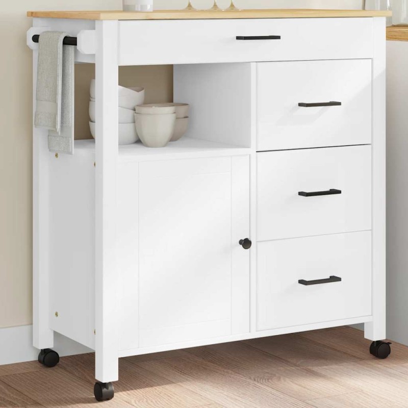 Chariot de cuisine MONZA 84x40x88,5 cm bois massif de pin 562468562468