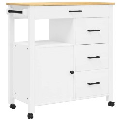 Chariot de cuisine MONZA 84x40x88,5 cm bois massif de pin 562468562468