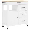 Chariot de cuisine MONZA 84x40x88,5 cm bois massif de pin 562468562468