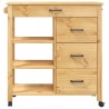 Chariot de cuisine MONZA 84x40x88,5 cm bois massif de pin 562469562469