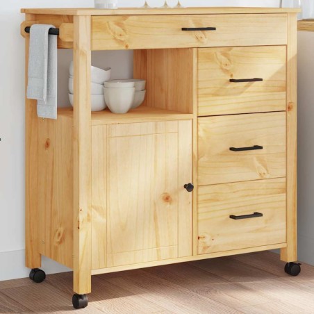 Chariot de cuisine MONZA 84x40x88,5 cm bois massif de pin 562470562470