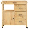 Chariot de cuisine MONZA 84x40x88,5 cm bois massif de pin 562470562470
