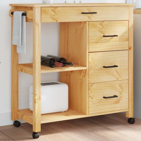 Chariot de cuisine MONZA 84x40x88,5 cm bois massif de pin 562471562471