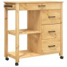Chariot de cuisine MONZA 84x40x88,5 cm bois massif de pin 562471562471