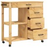 Chariot de cuisine MONZA 84x40x88,5 cm bois massif de pin 562471562471