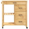 Chariot de cuisine MONZA 84x40x88,5 cm bois massif de pin 562471562471