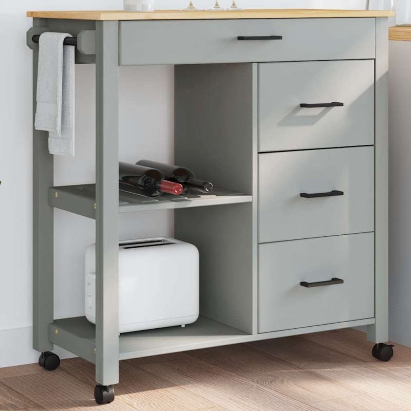 Chariot de cuisine MONZA 84x40x88,5 cm bois massif de pin 562473562473