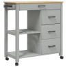 Chariot de cuisine MONZA 84x40x88,5 cm bois massif de pin 562473562473
