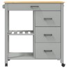 Chariot de cuisine MONZA 84x40x88,5 cm bois massif de pin 562473562473