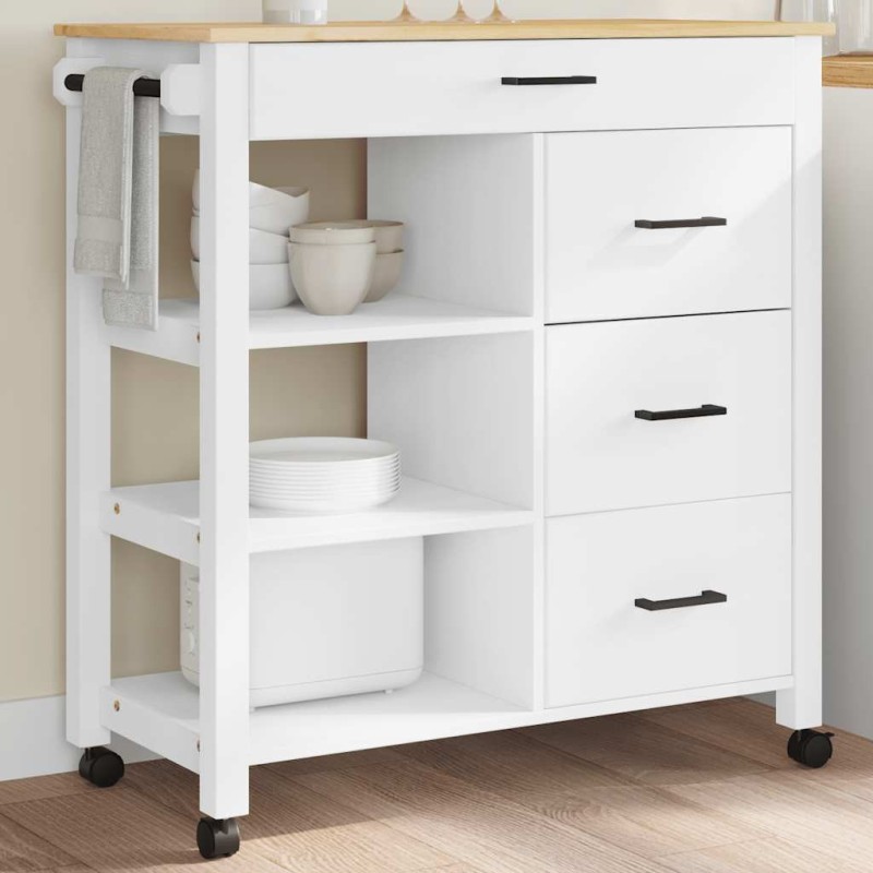 Chariot de cuisine MONZA 84x40x88,5 cm bois massif de pin 562474562474