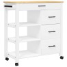 Chariot de cuisine MONZA 84x40x88,5 cm bois massif de pin 562474562474