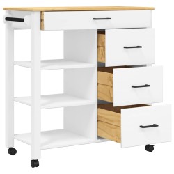 Chariot de cuisine MONZA 84x40x88,5 cm bois massif de pin 562474562474