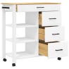 Chariot de cuisine MONZA 84x40x88,5 cm bois massif de pin 562474562474