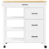 Chariot de cuisine MONZA 84x40x88,5 cm bois massif de pin 562474562474