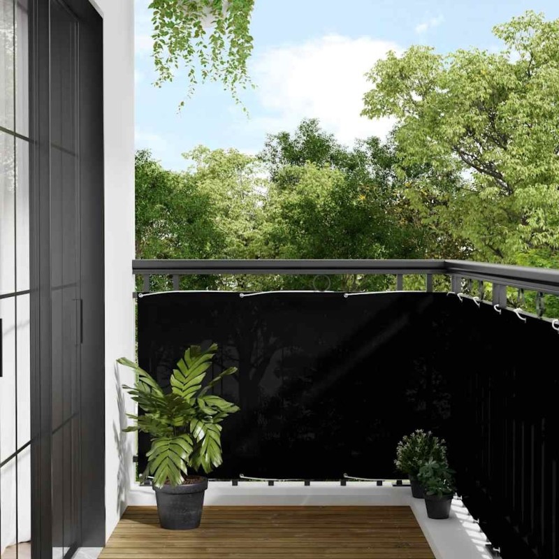 Écran de balcon noir 90x700 cm 100% polyester oxford 562482562482