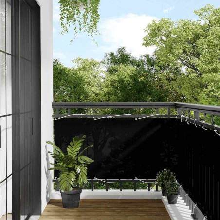 Écran de balcon noir 75x1000 cm 100% polyester oxford 562492562492