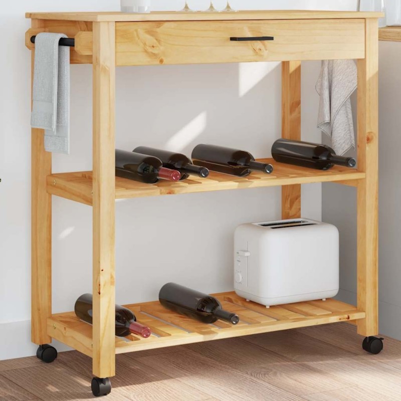 Chariot de cuisine MONZA 84x40x88,5 cm bois massif de pin 562507562507