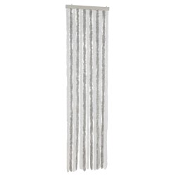 Rideau anti-mouches gris clair et blanc 56x200 cm chenille 562521562521