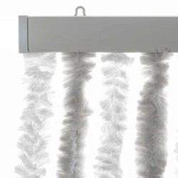 Rideau anti-mouches gris clair et blanc 56x200 cm chenille 562521562521