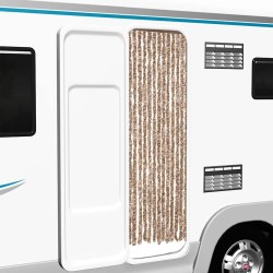 Rideau anti-mouches beige et marron foncé 56x185 cm chenille 562522562522