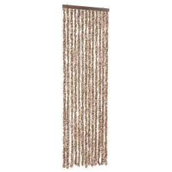 Rideau anti-mouches beige et marron foncé 56x185 cm chenille 562522562522