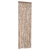 Rideau anti-mouches beige et marron foncé 56x185 cm chenille 562522562522