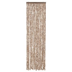Rideau anti-mouches beige et marron foncé 56x185 cm chenille 562522562522