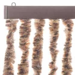 Rideau anti-mouches beige et marron foncé 56x185 cm chenille 562522562522
