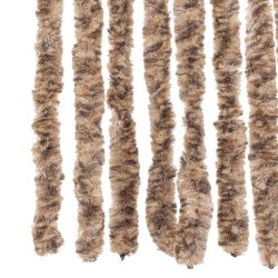 Rideau anti-mouches beige et marron foncé 56x185 cm chenille 562522562522