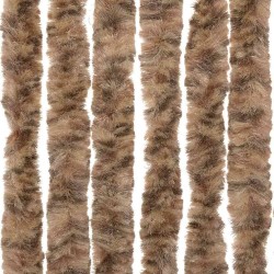 Rideau anti-mouches beige et marron foncé 56x185 cm chenille 562522562522