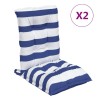 Coussins de chaise à dossier bas lot de 2 rayures bleu/blanc 562524562524