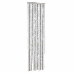 Rideau anti-mouches gris clair et blanc 56x185 cm chenille 562530562530