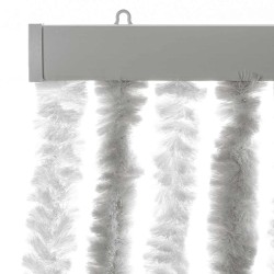 Rideau anti-mouches gris clair et blanc 56x185 cm chenille 562530562530