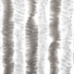 Rideau anti-mouches gris clair et blanc 56x185 cm chenille 562530562530
